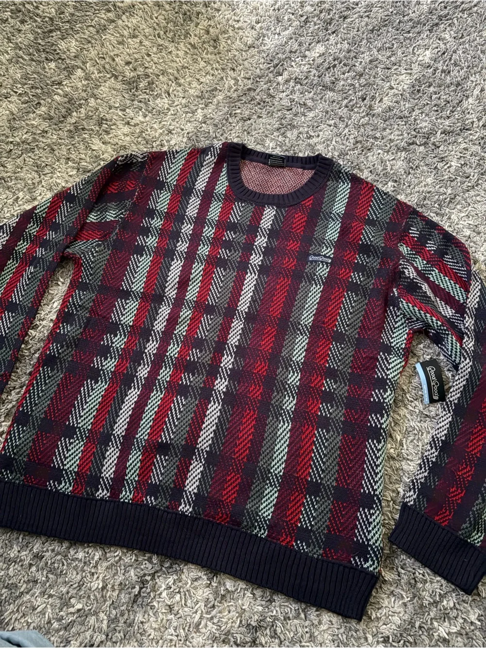 Good Good Golf Men's Plaid Crewneck Sweater Sz 2XL NEW W TAG